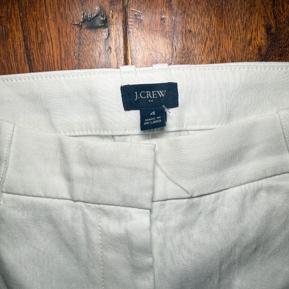 J. Crew White Linen Blend Pants High Rise Wide Leg Size 4 - Picture 4 of 9